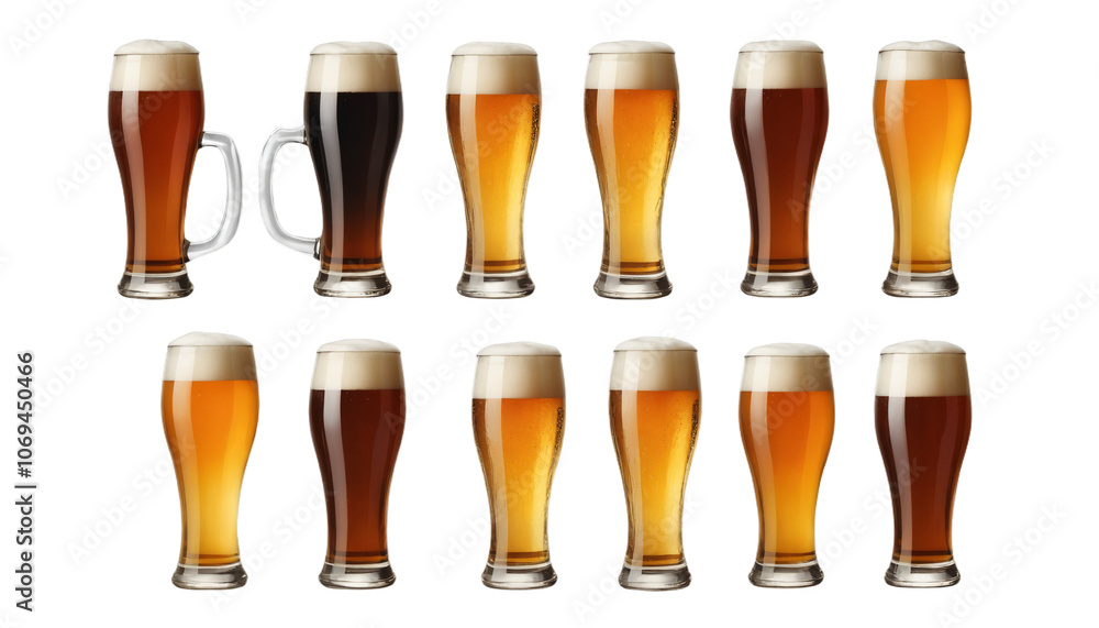 various beers isolated on transparent background various beers isolated on transparent background