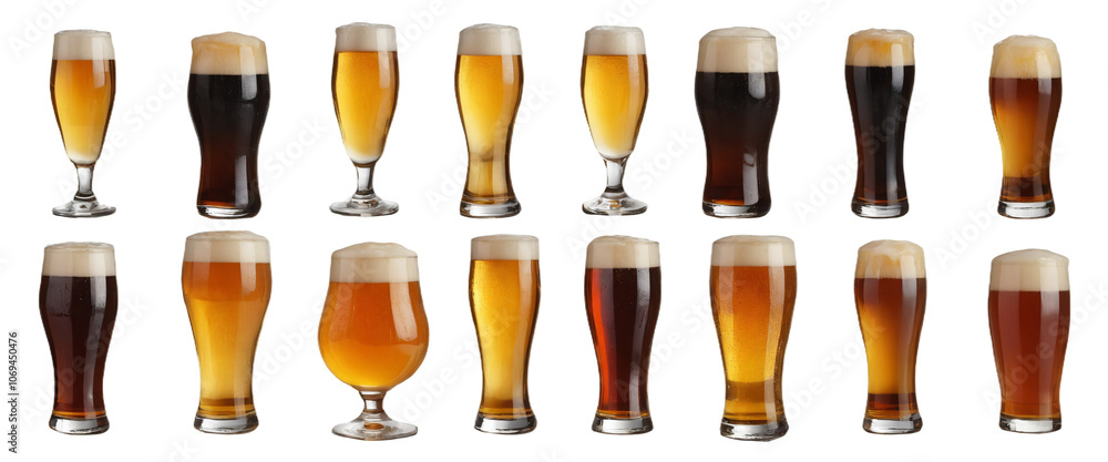 various beers isolated on transparent background various beers isolated on transparent background