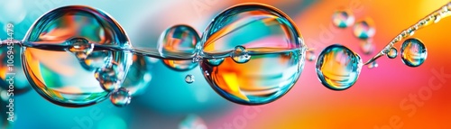 Wallpaper Mural Abstract Colorful Water Droplets on Gradient Background Torontodigital.ca