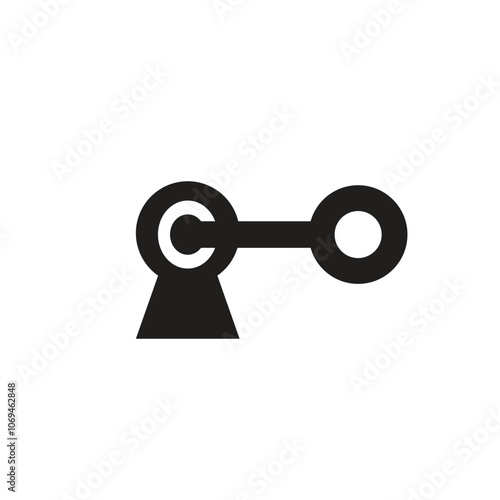 Logo pin key hole unique design minimalist with blank background