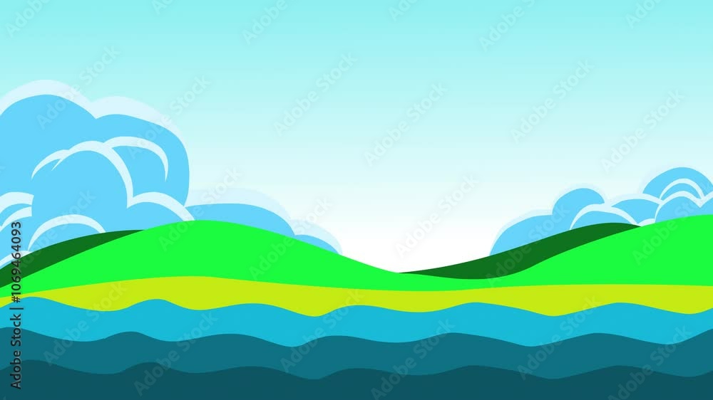 Blue sky green hills yellow beach blue water peaceful scenery suitable for travel blogs, nature magazines, backgrounds, and website headers. Blue sky green hills yellow beach blue water peaceful scenery suitable for travel blogs, nature magazines, backgrounds, and website headers.