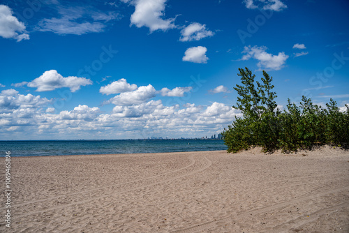 View of Hanlan's Point Nudist Beach in the Toronto Islands.