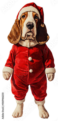 PNG Basset hound costumes wearing christmas theme animal human dog. photo