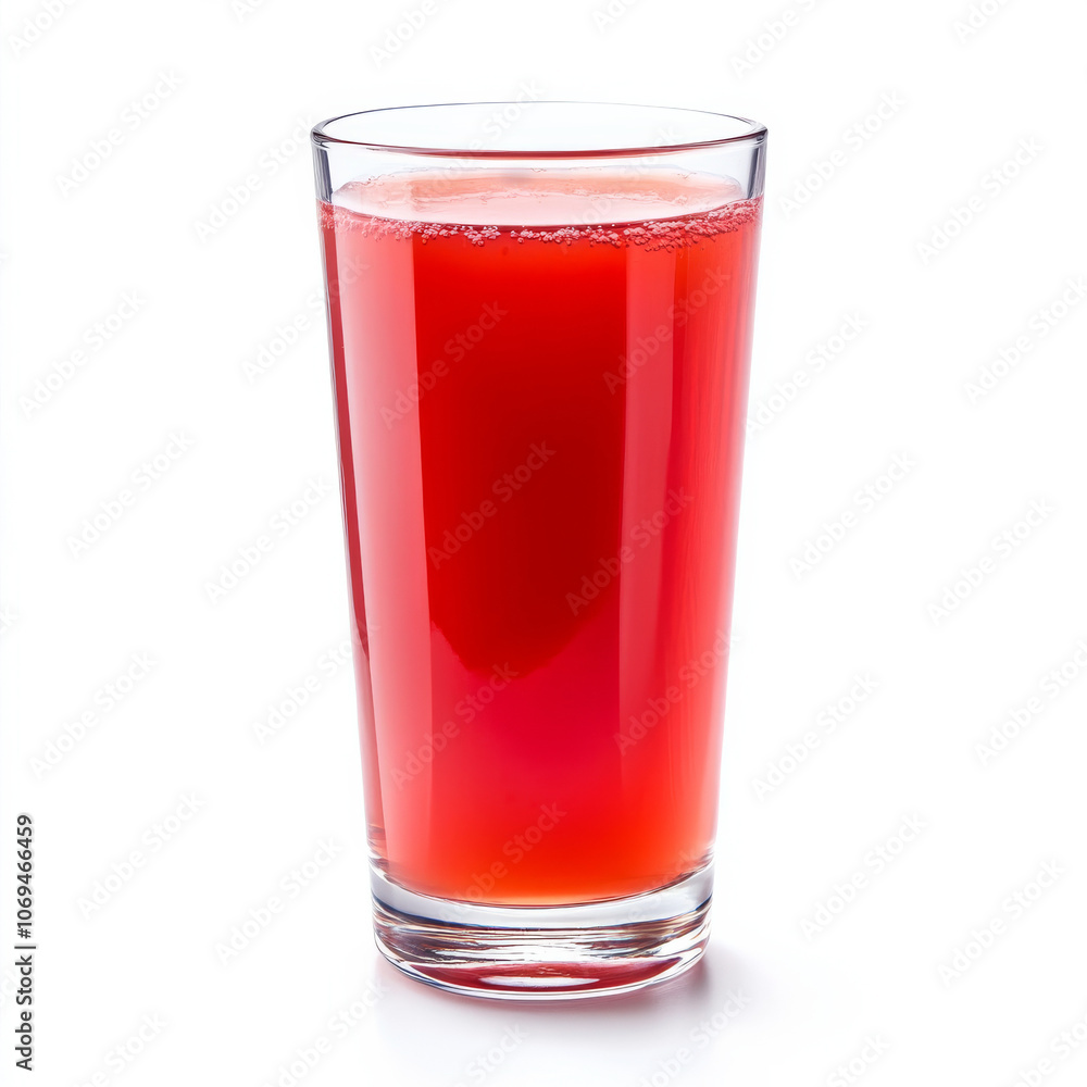 A glass of cold watermelon juice, isolated on a white background, highlighting a refreshing summer drink A glass of cold watermelon juice, isolated on a white background, highlighting a refreshing summer drink