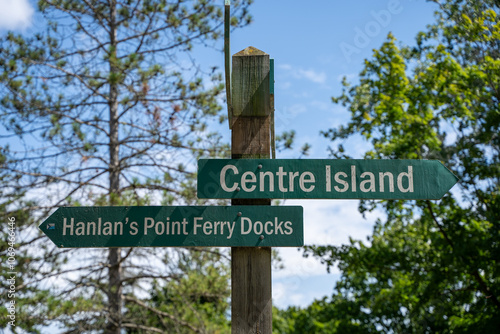 Photography Signs for Centre Island and Hanlan's Point Ferry Docks in the Toronto Islands