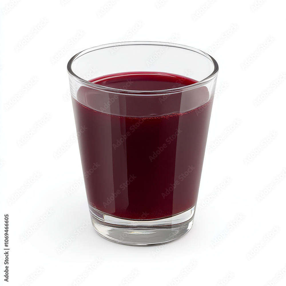 A glass of freshly pressed beet juice, isolated on a white background, showcasing a nutrient-rich drink A glass of freshly pressed beet juice, isolated on a white background, showcasing a nutrient-rich drink