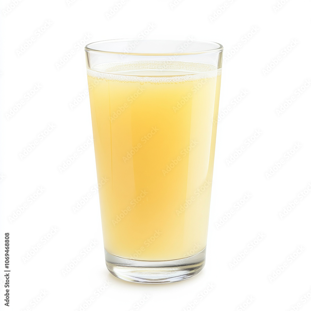 A glass of tangy lemonade, isolated on a white background, emphasizing a refreshing summer drink A glass of tangy lemonade, isolated on a white background, emphasizing a refreshing summer drink