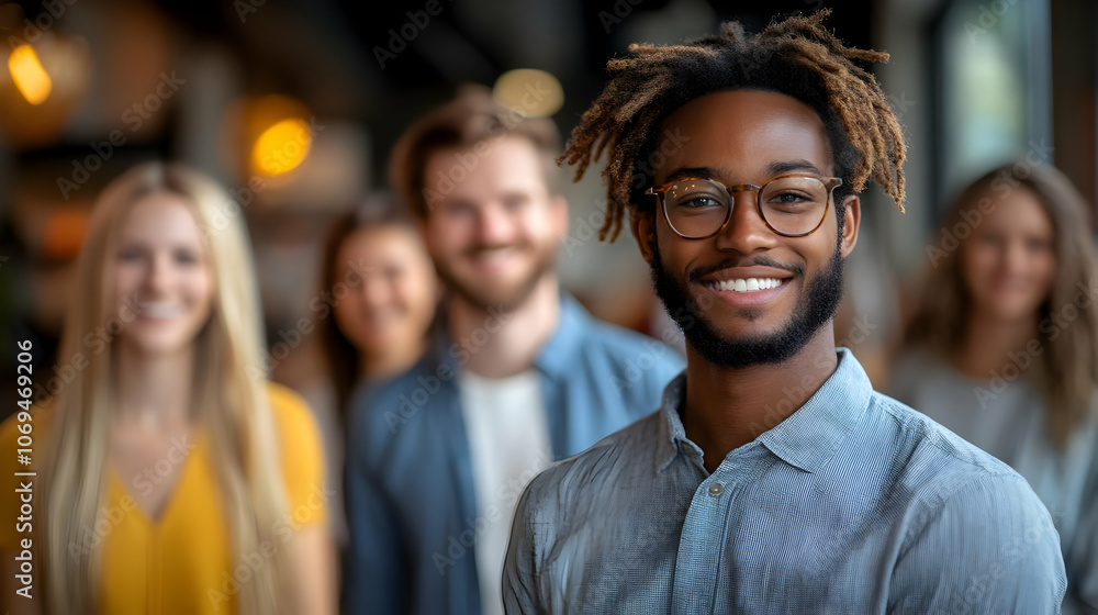 Smiling Man with Dreadlocks and Glasses Photo Smiling Man with Dreadlocks and Glasses Photo