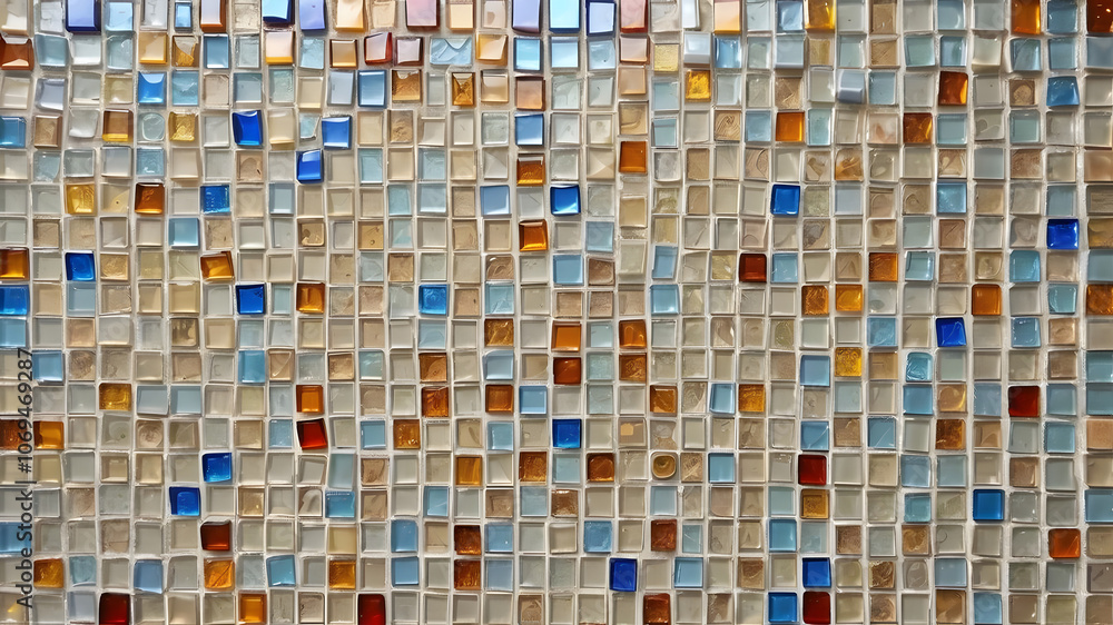 Fototapeta premium colorful tiles background, bathroom mosaic tiles design