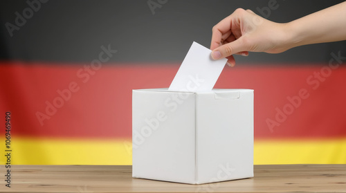 voting ballot box with german flag. bundestagswahlen. neuwahlen. wahlbox. photo