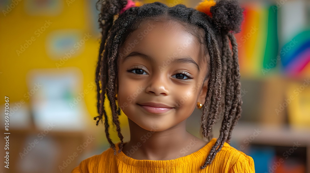 Portrait of a Young Girl with Braids Photo Portrait of a Young Girl with Braids Photo