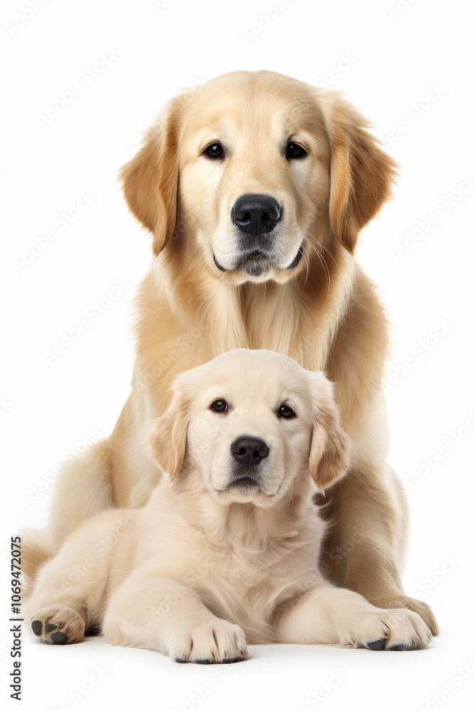 Beautiful beige Labrador Retriever with her Puppy Beautiful beige Labrador Retriever with her Puppy