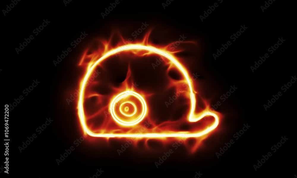 set of three snails, Self drawing animation one continuous line draw, logo, Blazing flame, energy, fire. neon sign set of three snails, Self drawing animation one continuous line draw, logo, Blazing flame, energy, fire. neon sign