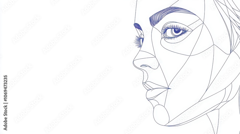 Line art portrait of a woman on a white isolate background. Line art portrait of a woman on a white isolate background.