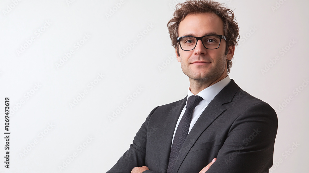 A Confident Lawyer: Ready to Defend and Advocate with Professionalism Against a Crisp White Background A Confident Lawyer: Ready to Defend and Advocate with Professionalism Against a Crisp White Background