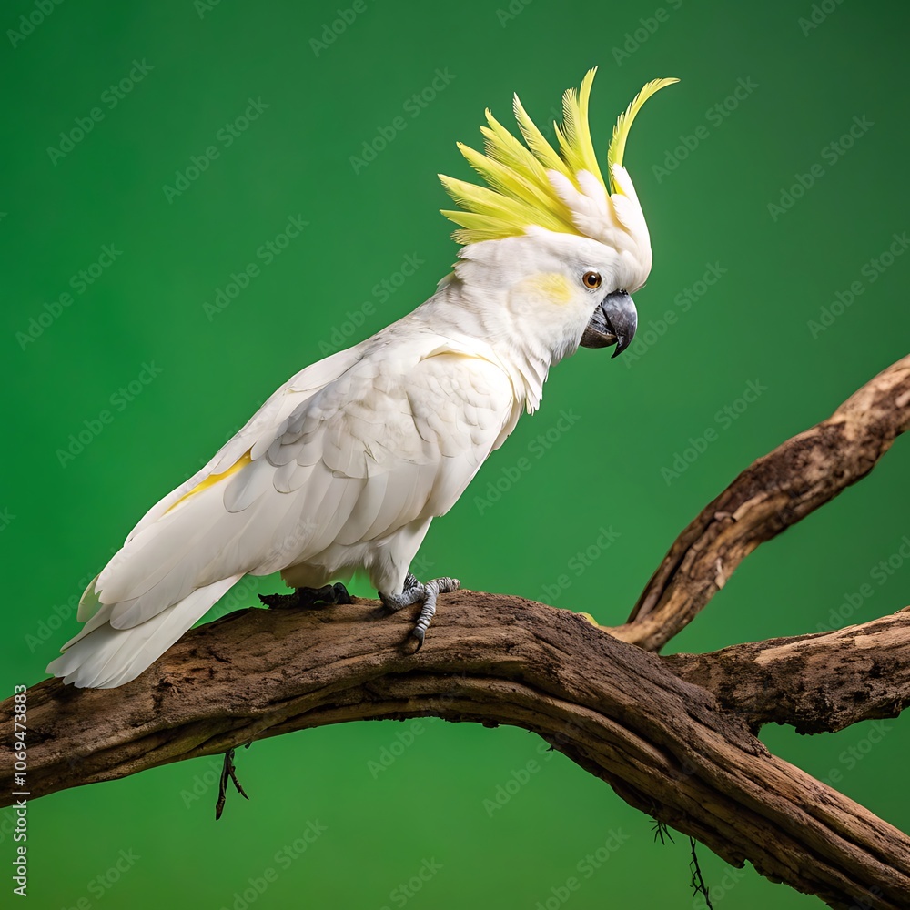 A cockatoo sitting on the branch With green screen background,ai generative
A cockatoo sitting on the branch With green screen background,ai generative