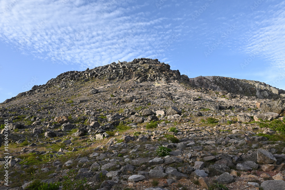 Climbing mountain ridge, Nasu, Tochigi, Japan Climbing mountain ridge, Nasu, Tochigi, Japan