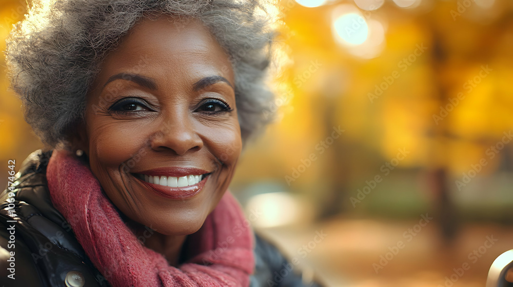 Smiling Senior Woman with Grey Hair in a Photo Smiling Senior Woman with Grey Hair in a Photo
