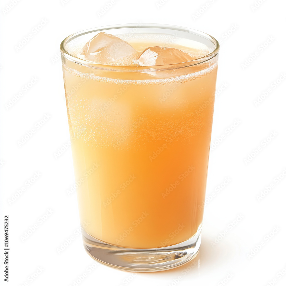 A glass of fresh grapefruit juice, isolated on a white background, showcasing a tangy drink A glass of fresh grapefruit juice, isolated on a white background, showcasing a tangy drink