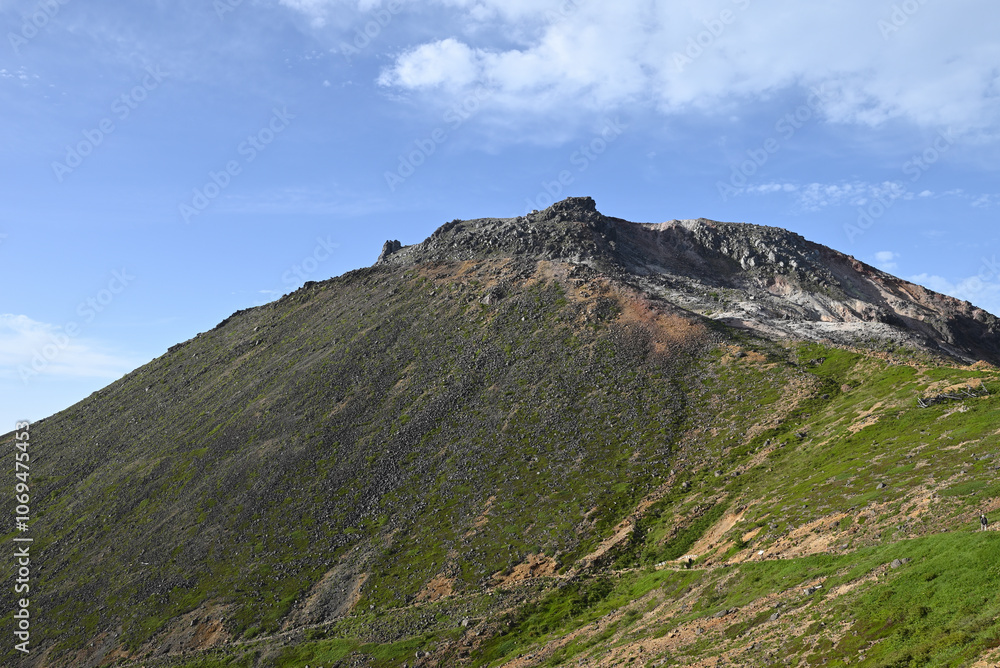 Climbing mountain ridge, Nasu, Tochigi, Japan Climbing mountain ridge, Nasu, Tochigi, Japan