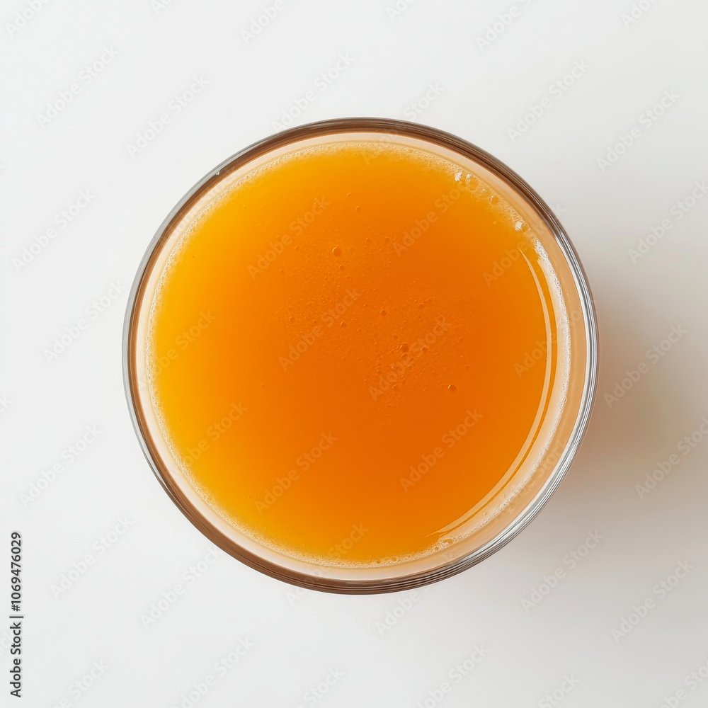 A glass of carrot juice, isolated on a white background, emphasizing a sweet and healthy drink A glass of carrot juice, isolated on a white background, emphasizing a sweet and healthy drink