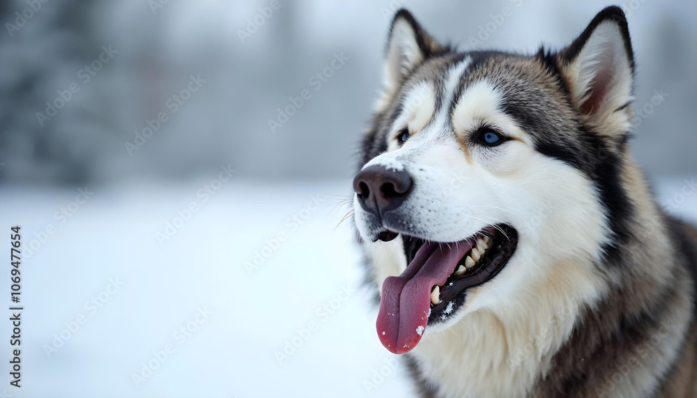 Alaskan Malamute in a snowy field Alaskan Malamute in a snowy field