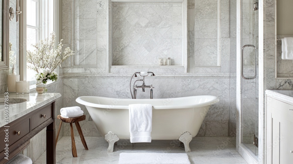 Luxurious Bathroom with Clawfoot Tub Luxurious Bathroom with Clawfoot Tub