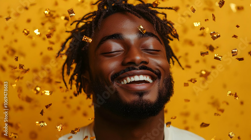 Wallpaper Mural Smiling Man Confetti Realistic Image Torontodigital.ca