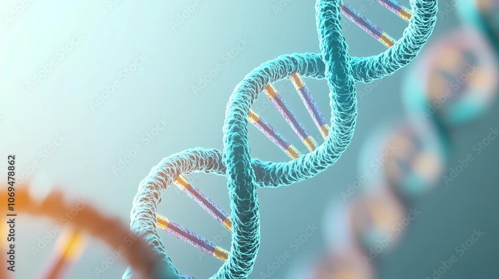 Soft, abstract DNA double helix pattern with glowing highlights, perfect for scientific illustrations and biotech-themed stock images Soft, abstract DNA double helix pattern with glowing highlights, perfect for scientific illustrations and biotech-themed stock images