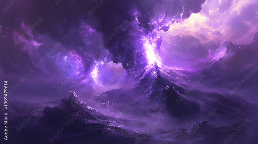 Surreal abstract art, fluid shapes in purple, ethereal glow, dreamlike quality. Ethereal. Illustration Surreal abstract art, fluid shapes in purple, ethereal glow, dreamlike quality. Ethereal. Illustration
