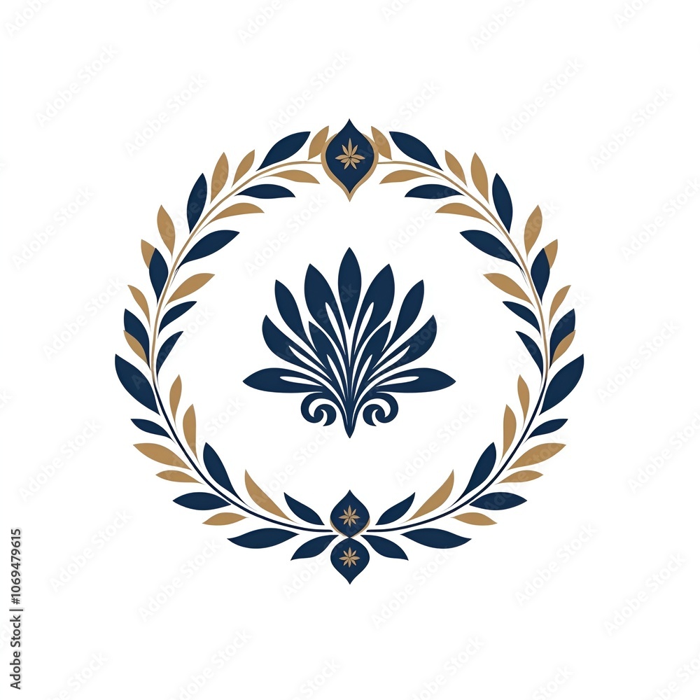 Fototapeta premium Classic Circular Logo with Serif Typography