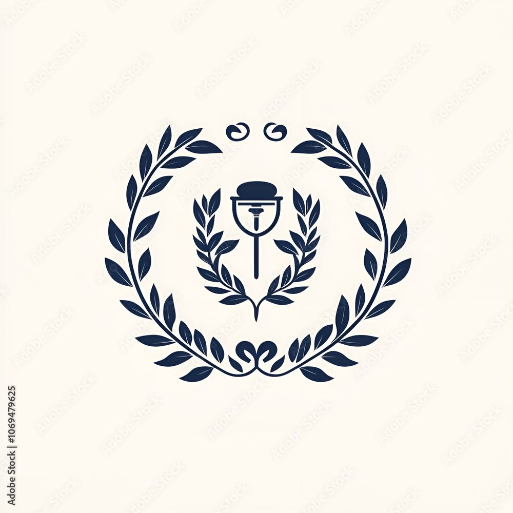 Fototapeta premium Classic Circular Logo with Serif Typography