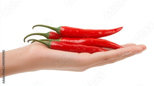 Handful of Vibrant Red Chili Peppers