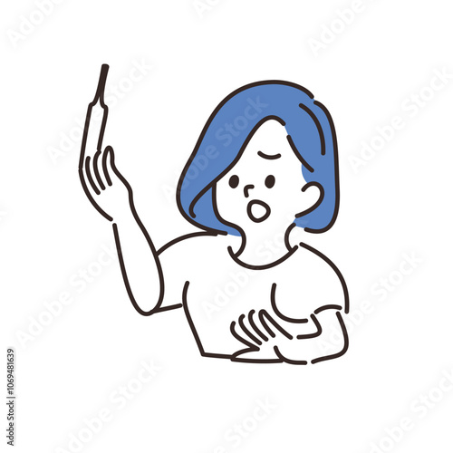 体温計をはかる　女性