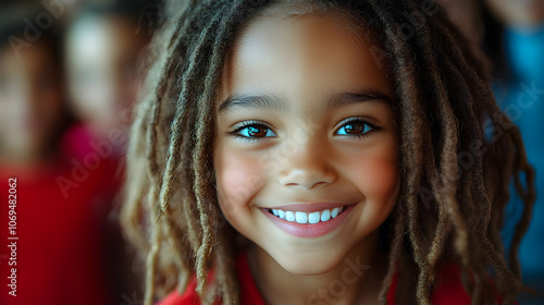 Smiling Girl with Dreadlocks - Portrait Photo