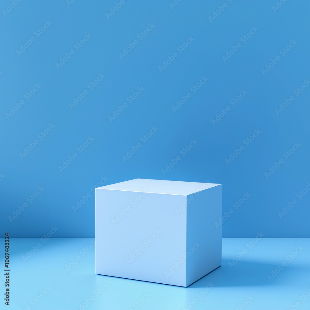 blue box on white background blue box on white background