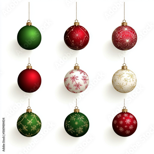 set of christmas balls