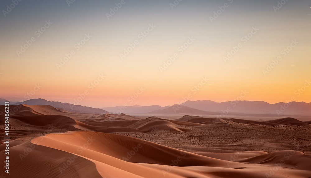 Naklejka premium Sunrise over the desert dunes