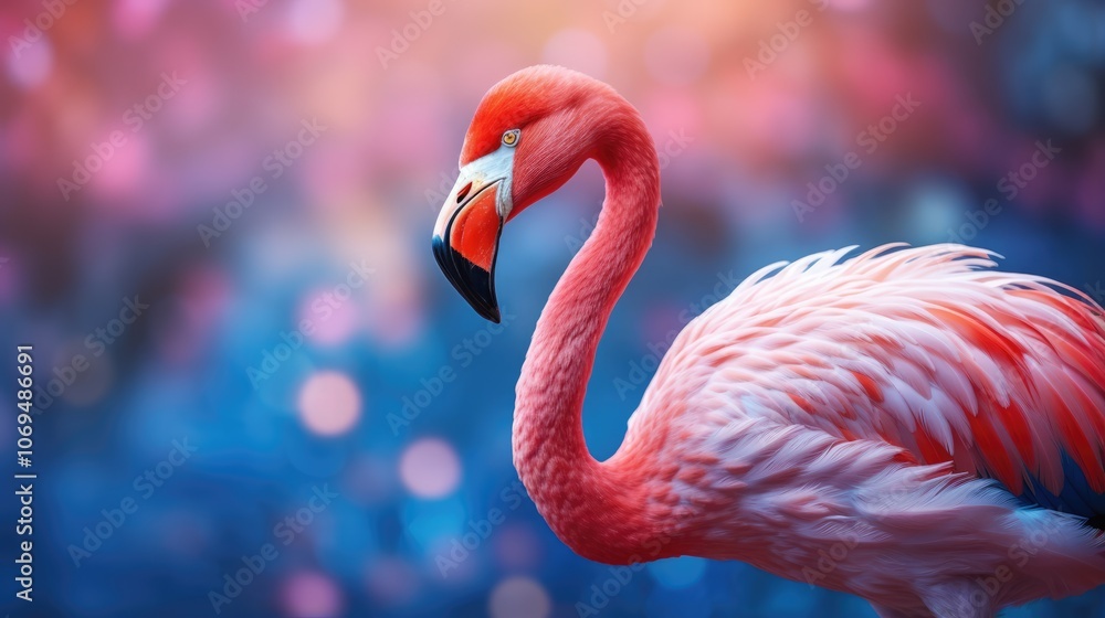 Obraz premium Graceful Pink Bird in Close-up, Wildlife Nature Shot