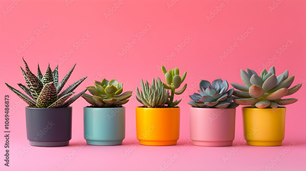 Succulent plants arranged in vibrant composition Succulent plants arranged in vibrant composition