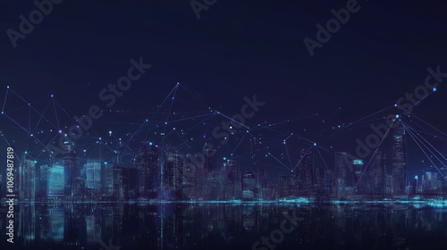 Cityscape with Network Connections