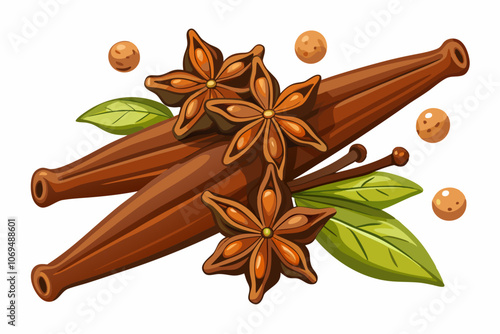 Cloves isolated on white background vector art illustration