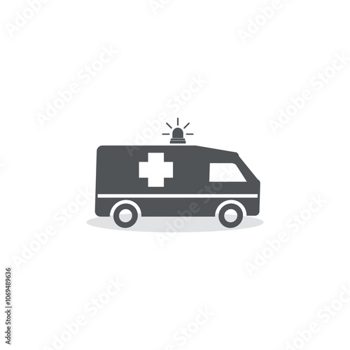 vector flat design minimalist ambulance car.