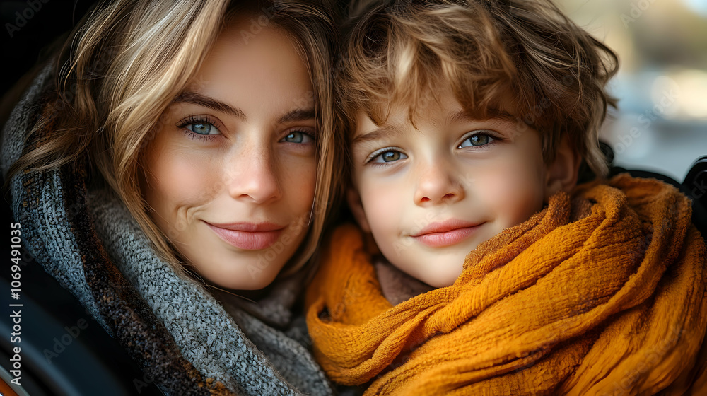 Close Up Photo of Mother and Son Smiling Close Up Photo of Mother and Son Smiling