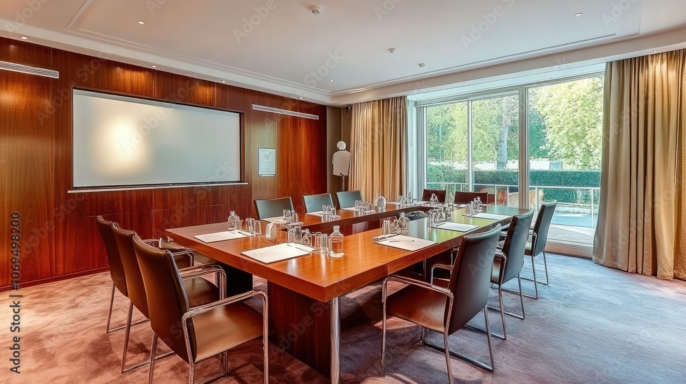 Modern Conference Room with Natural Light and Elegant Décor Modern Conference Room with Natural Light and Elegant Décor
