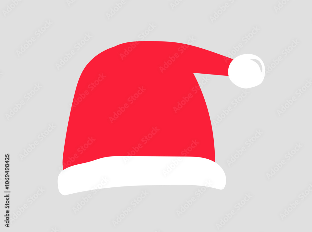 Santa red hat. Christmas decoration. Santa Claus. Vector illustration Santa red hat. Christmas decoration. Santa Claus. Vector illustration