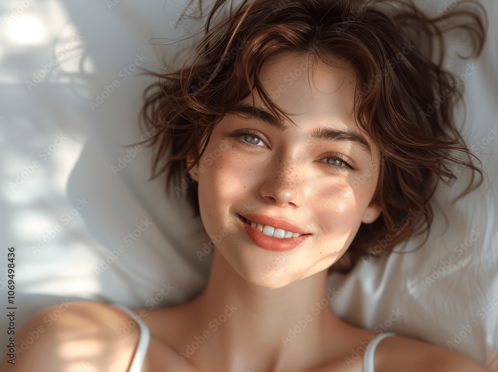Morning Skincare Routine of a Smiling Japanese Woman Morning Skincare Routine of a Smiling Japanese Woman