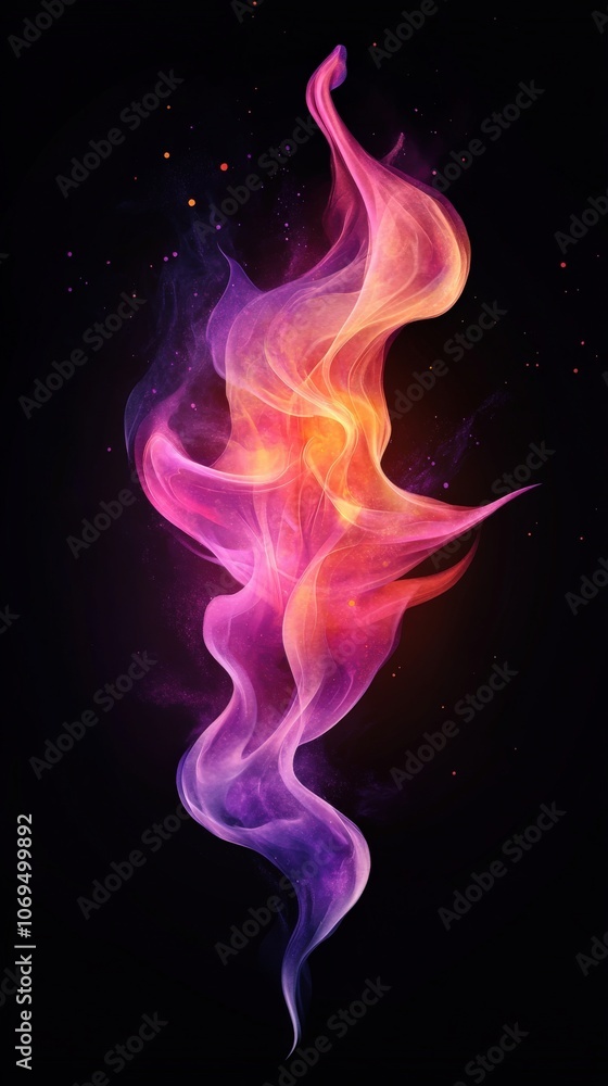 Colorful swirling smoke abstract on a dark background. Colorful swirling smoke abstract on a dark background.