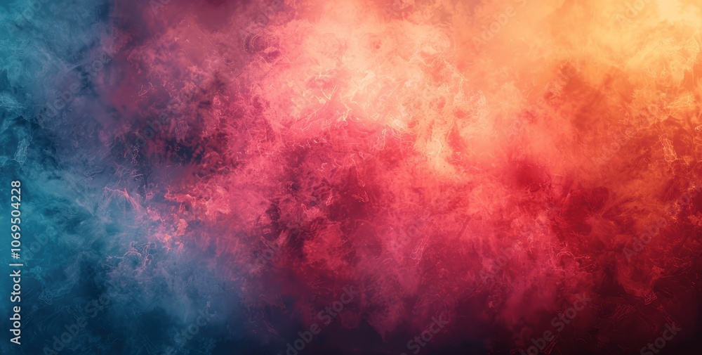 Obraz premium 4K Vintage Film Effect Blurry Grainy Background Pastel Holographic Gradient Abstract Textured Banner