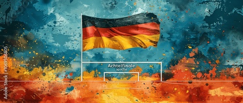 Germany Achtelfinale Soccer Goal Flags 2024 photo